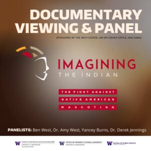 Poster for the 'Imagining the Indian' documentary viewing and panel taking place October 10, 2022. 