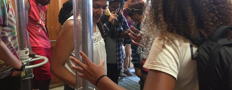 Students touring a facility